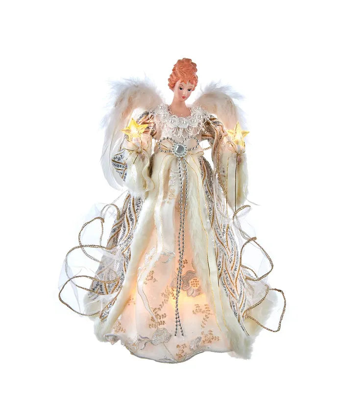 14" GOLD/SILV ANGEL TREE TOPPER