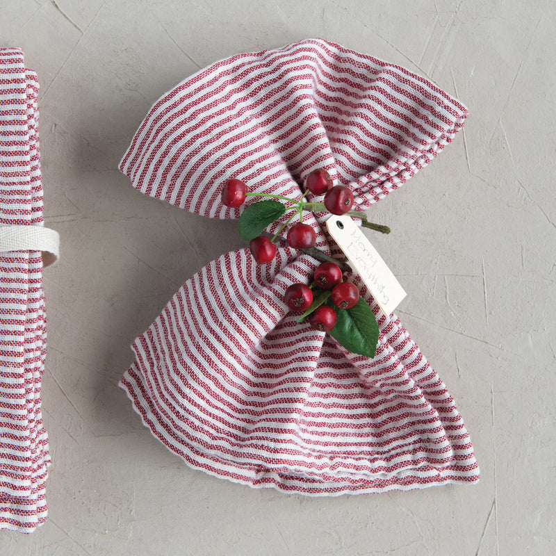 Cotton Napkins with Stripes, Set of 4