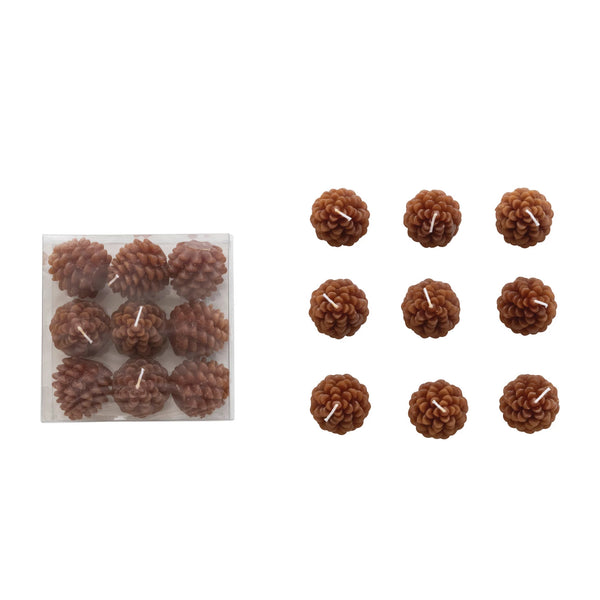 Unscented Pinecone Shaped Tealights, 2 Styles