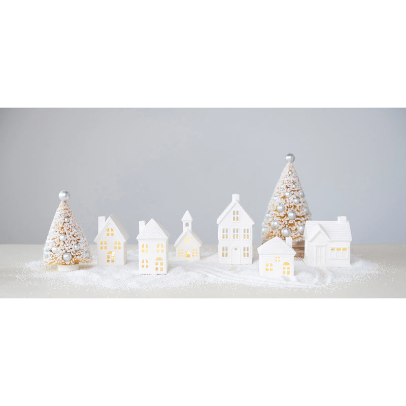 Sm, Stoneware House w/ LED Lights