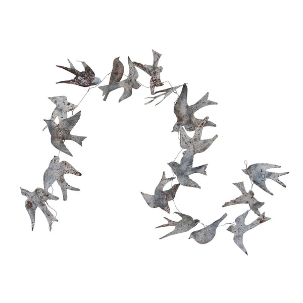 Metal Garland w/ Birds 72" Zinc