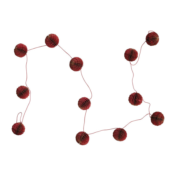 Paper Ball Garland, 72" Burgandy