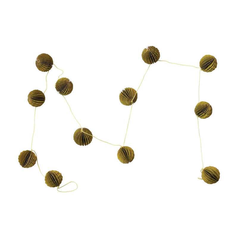 Paper Ball Garland, 72" Green