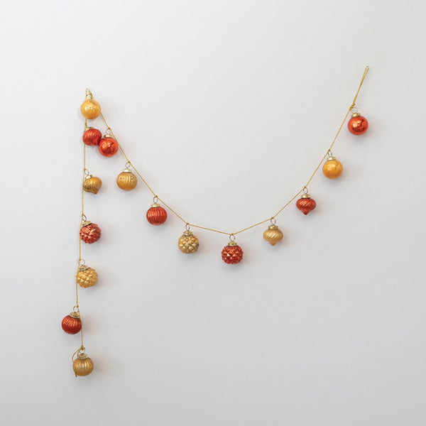 Merc. Glass Yellow & Orange Garland, 72"