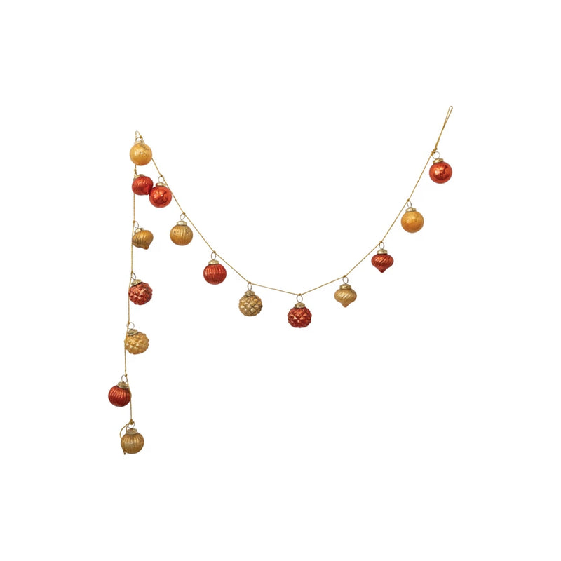 Merc. Glass Yellow & Orange Garland, 72"