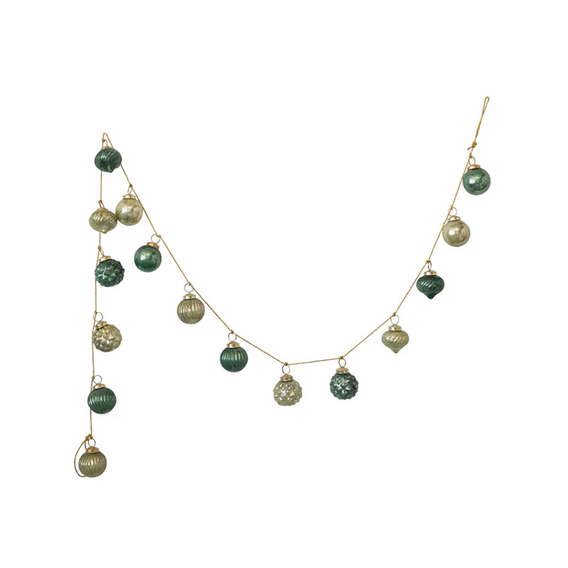 Mercury Glass Garland 72" on Gold String