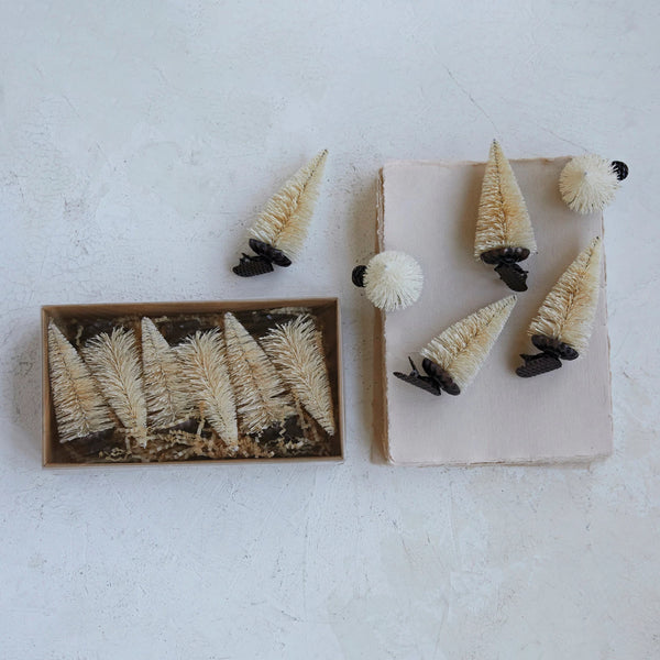 Bottle Brush Ornaments, Cream