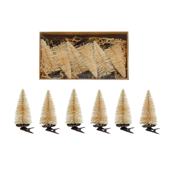 Bottle Brush Ornaments, Cream