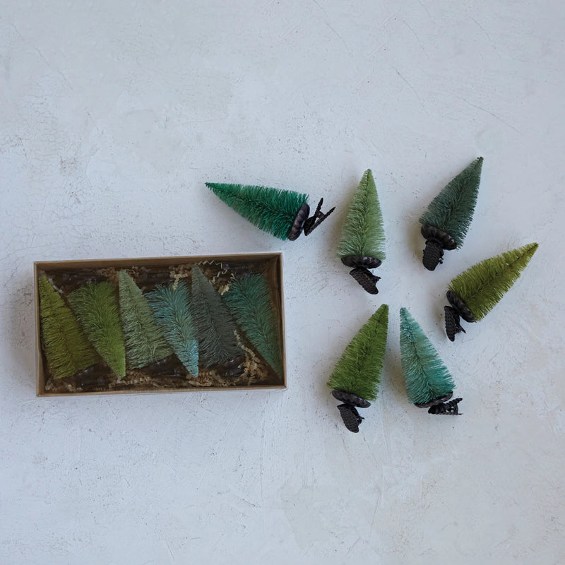 Bottle Brush Ornaments, Green