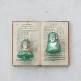 3.5" Hand-Painted Glass Bell Ornament