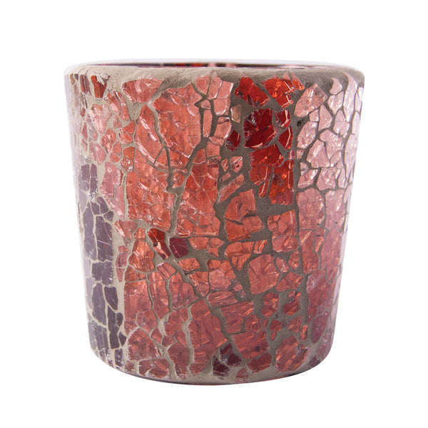 Recycled Glass Mosaic Tealight/Votive Holder, Berry Color