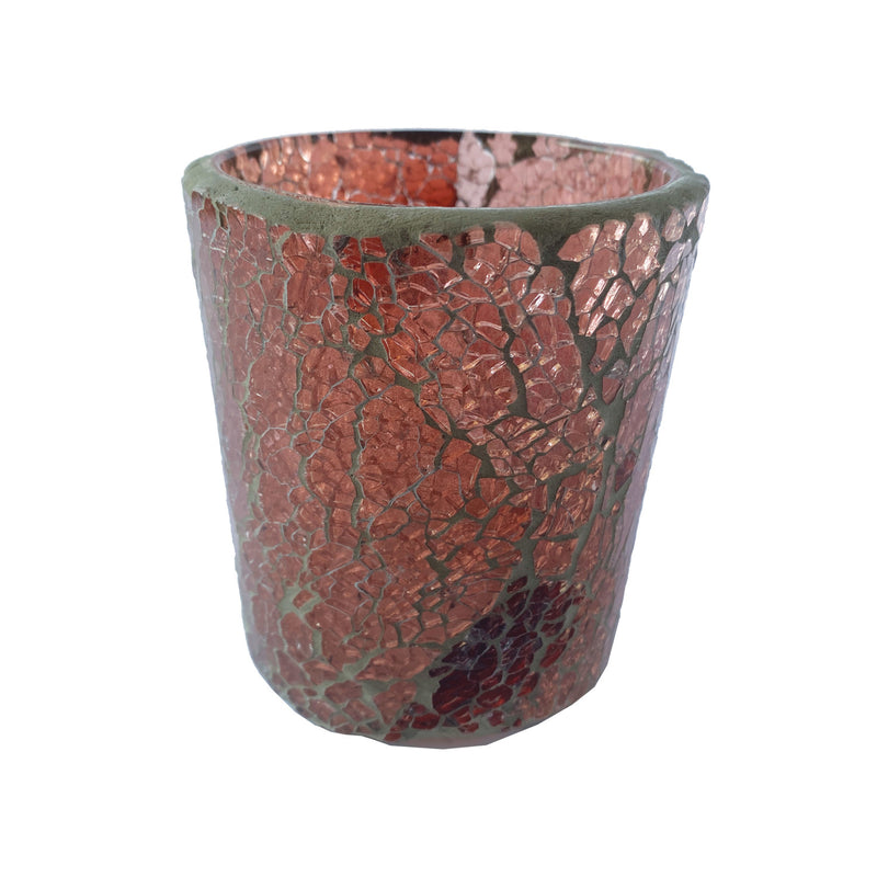 Recycled Glass Mosaic Tealight/Votive Holder, Berry Color