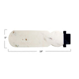 Marble Snowman Shaped Cheese/Cutting Board, White & Black