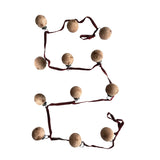 Recycled Glass Ball Ornament Garland w/ Burgundy Velvet Ribbon