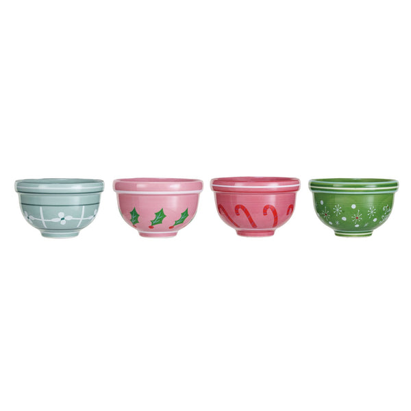 Stoneware Bowl w/ Holiday Pattern, 4 Styles ©
