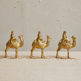 Resin Wiseman on Camel, Antique Gold Finish, 3 Styles