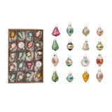 Hand-Painted Glass Ornaments, Boxed Set of 20