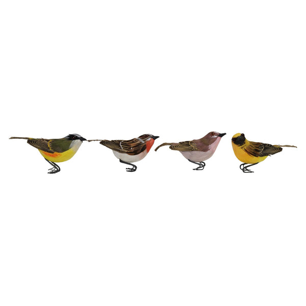 Foam & Fabric Bird Ornament with Feathers & Wire Feet, 4 Styles