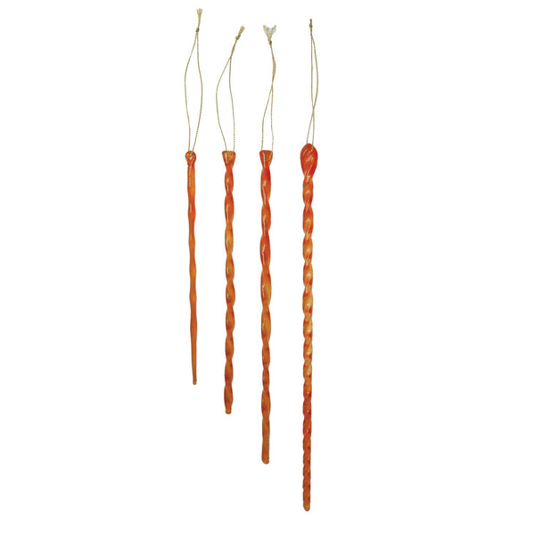 Handmade Glass Icicle Ornaments, Set of 4 (Each Will Vary)