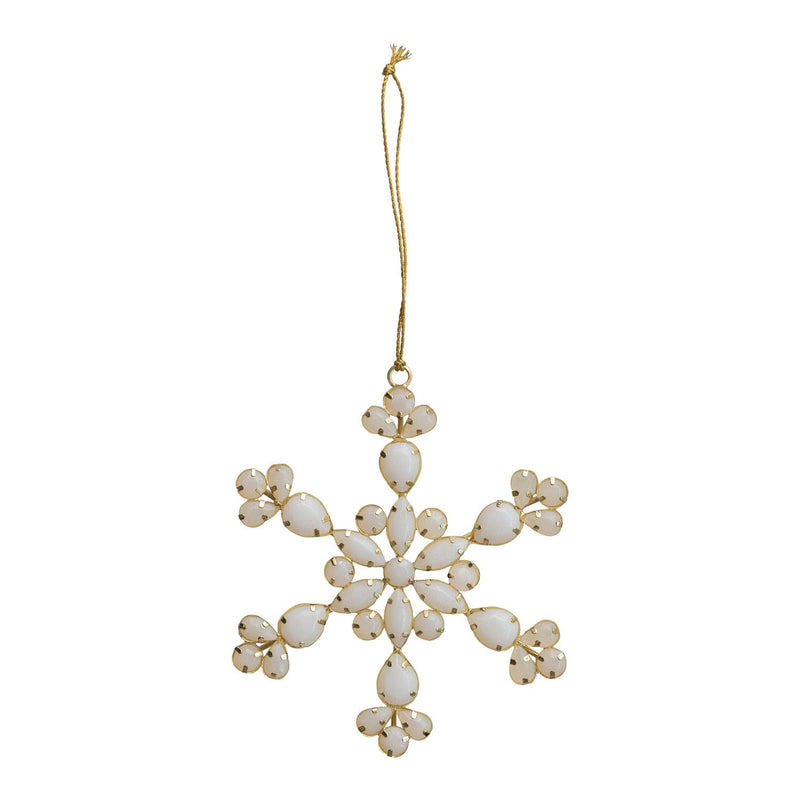 Handmade Acrylic Jewel & Metal Snowflake Ornament