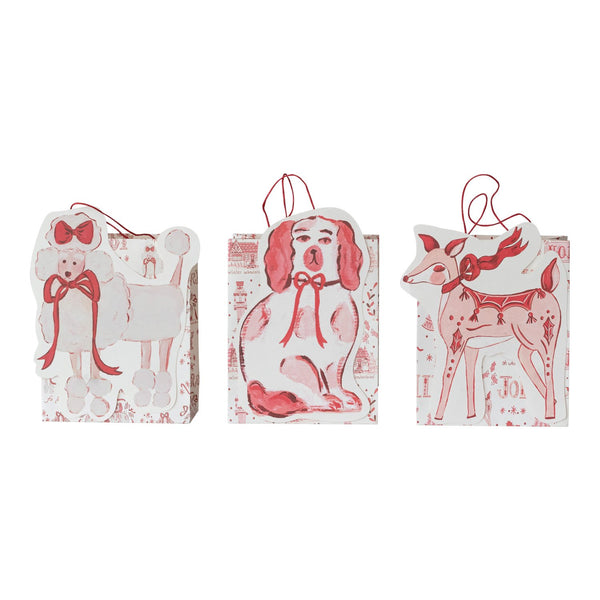 Handmade Gift Bag with Dog/Deer & Holiday Pattern, 3 Styles ©
