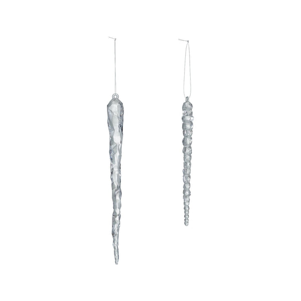 7"H - 9-1/4"H Acrylic Icicle Ornament, 2 Styles
