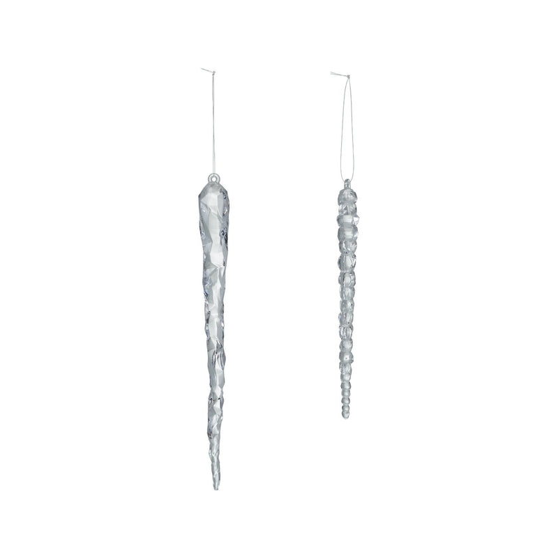 7"H - 9-1/4"H Acrylic Icicle Ornament, 2 Styles