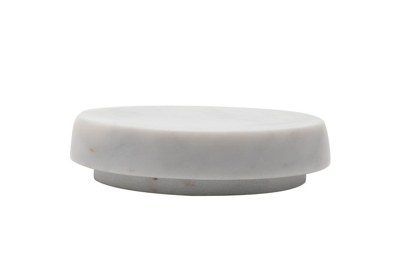 Marble Round Soap Dish 4"Dia -ST - White