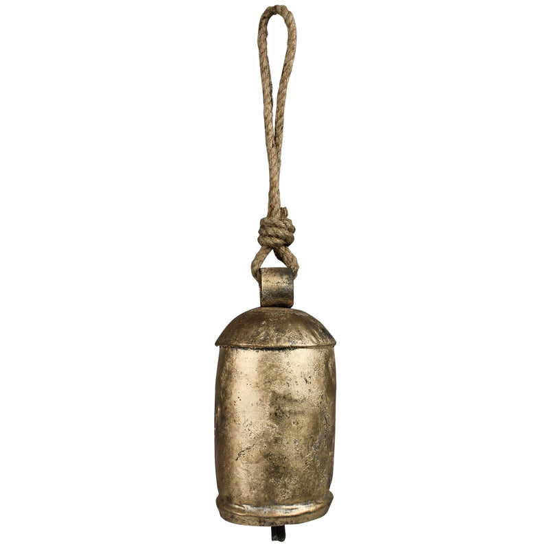 Chauk Bell with Rope Hanger, Brass - Lrg