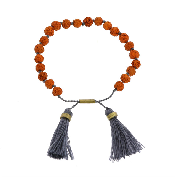 Mala and Tassel Bracelet - Stone Blue