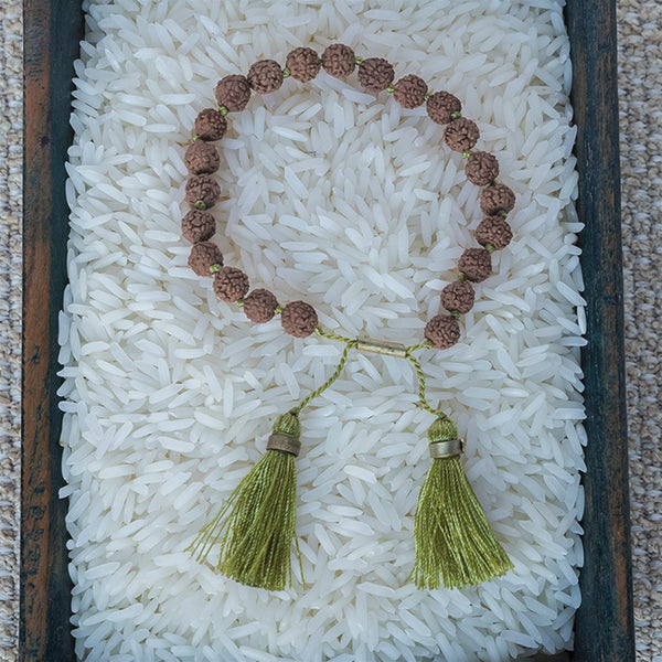 Mala and Tassel Bracelet - Chartreuse