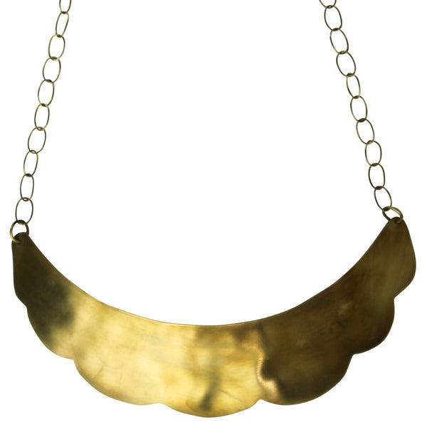 Dora Scalloped Necklace, Brass