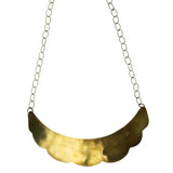 Dora Scalloped Necklace, Brass