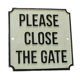 Cast Iron Sign - PLEASE CLOSE THE GATE