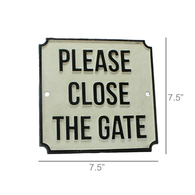 Cast Iron Sign - PLEASE CLOSE THE GATE
