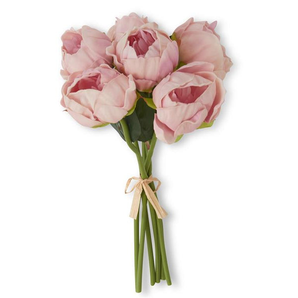 12" Pink Real Touch Peony (6 Stem)