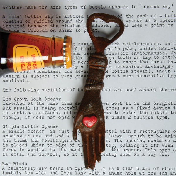 Hand W/Heart Bottle Opener - Natural