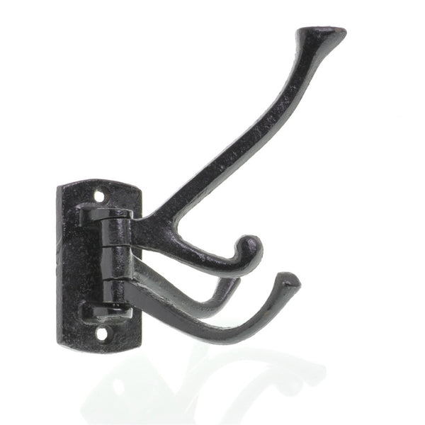 Cloakroom Swiveling Wall Hook - Black