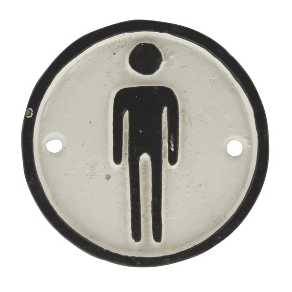 Cast Iron Sign - Man - White with Black