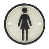 Cast Iron Sign - Woman - White with Black