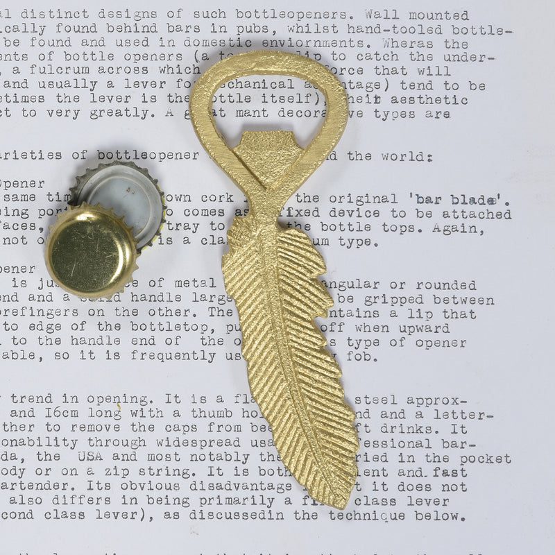 Feather Bottle Opener - Gold