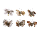 Mini Butterflies on Clips, Feather - Box of 12, Assorted