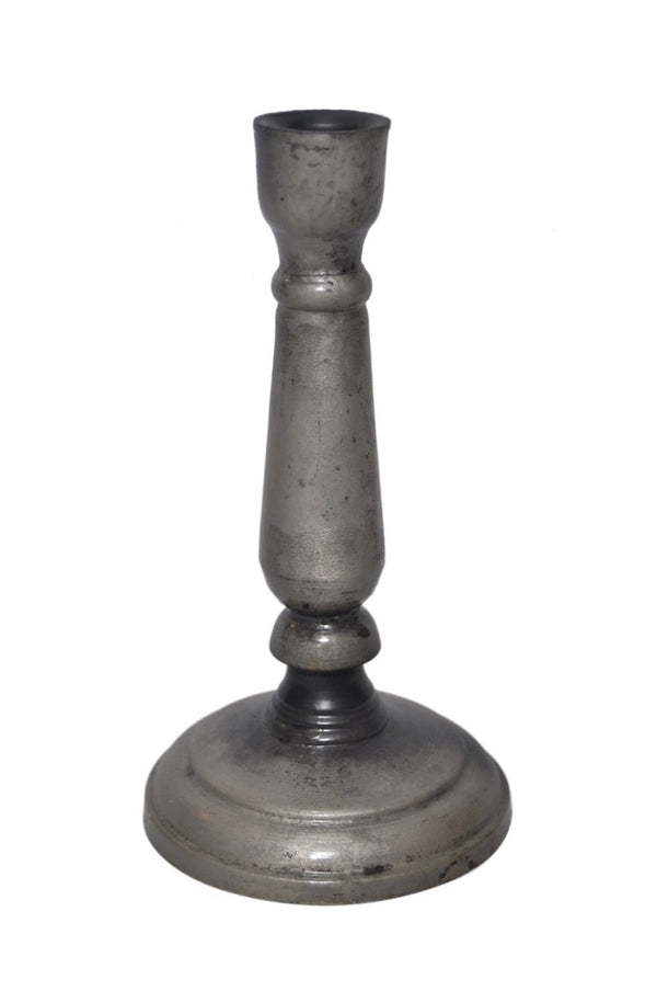 Med. Iron Candle Holder Ant. Silver Finish 8"H - Light Rock Silver ST - Light Rock Silver