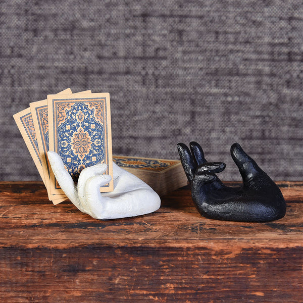 Single Hand Card Holder - Antique White