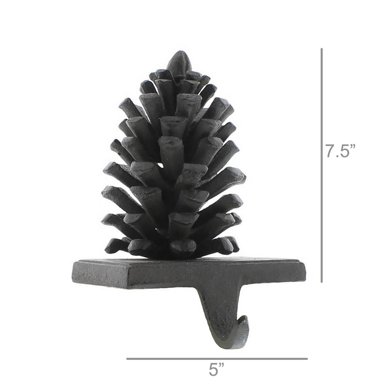 Pinecone Stocking Holder - Cast Iron - Brown