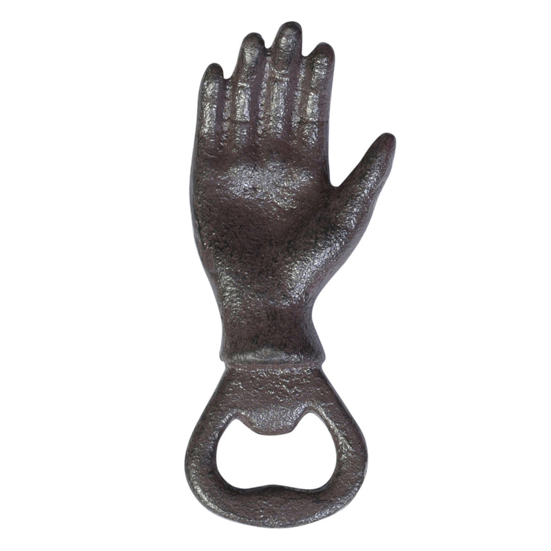 Hand Bottle Opener, Cast Iron - Brown