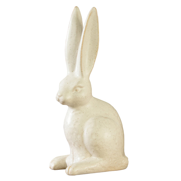 Sitting Hare, Ceramic - Lrg - Matte White