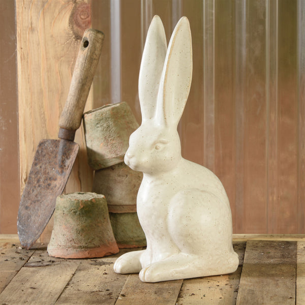 Sitting Hare, Ceramic - Lrg - Matte White