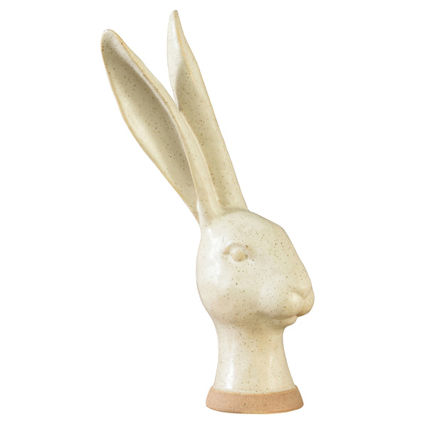 Hare Head, Ceramic - Lrg - Matte White