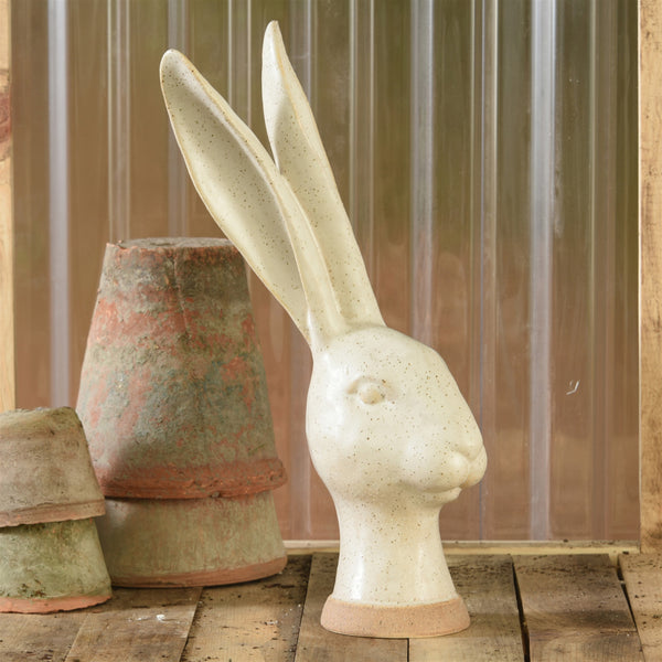 Hare Head, Ceramic - Lrg - Matte White